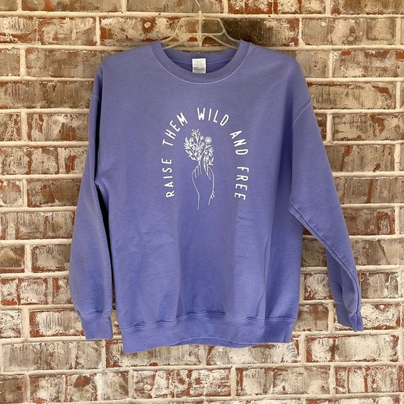 Gildan Purple Graphic Sweatshirt - Picture 1 of 7